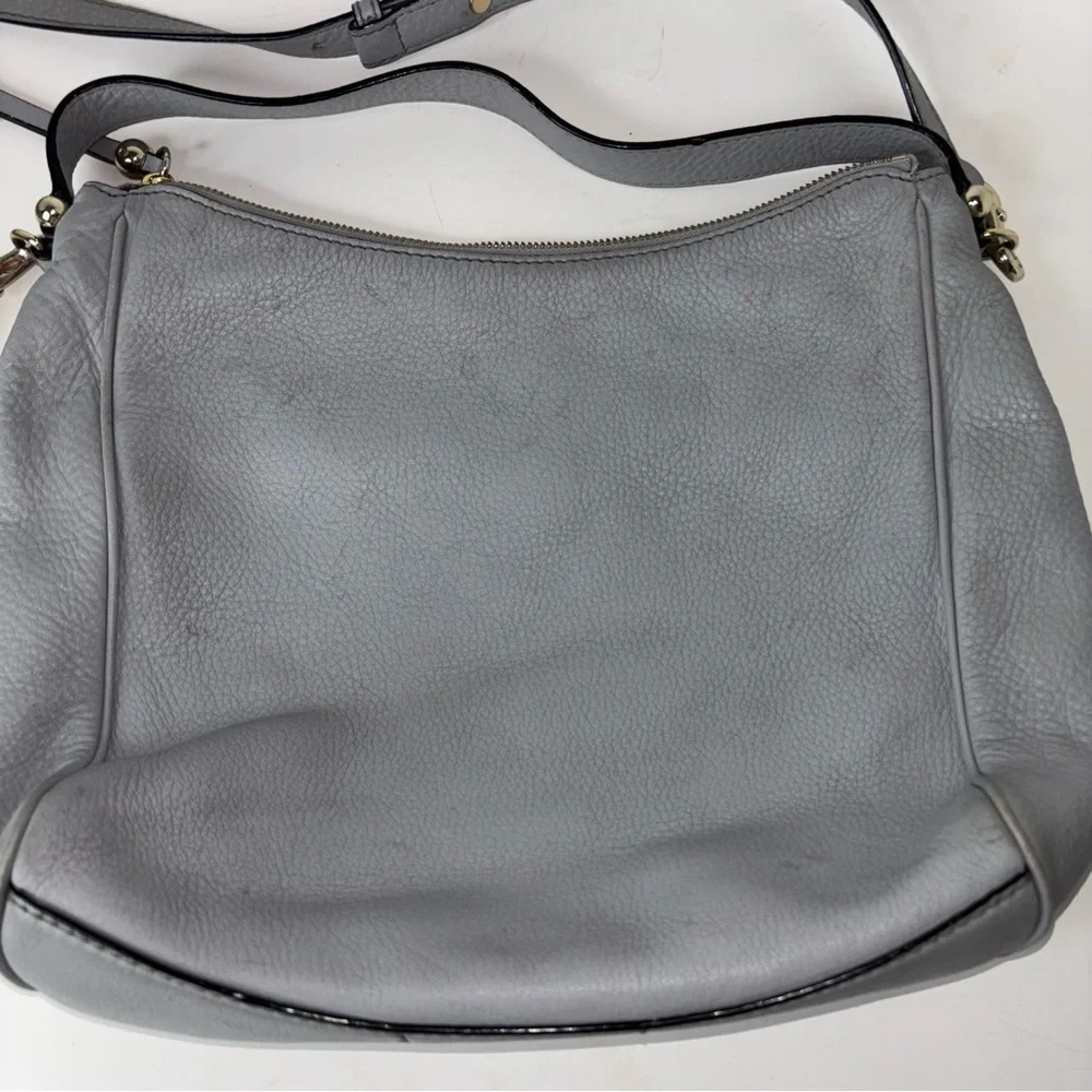 KATE SPADE Grey Pebble Leather Hobo Shoulder Bag Crossbody